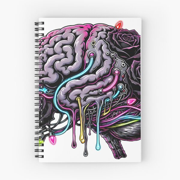 Item preview, Cyberpunk Melting Brain with Neon Lights and Black Roses designed and sold by CraftyValley.