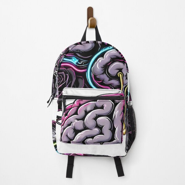 Item preview, Cyberpunk Melting Brain with Neon Lights and Black Roses designed and sold by CraftyValley.