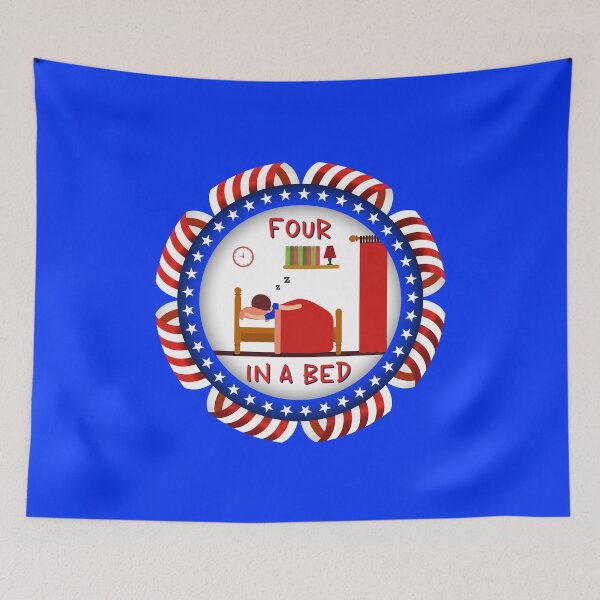 Item preview, Four In A Bed UK (on Blue) designed and sold by PawsitiveMum3.