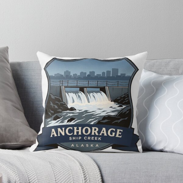 Item preview, Ship Creek Downtown Anchorage Alaska Crest Sticker designed and sold by DetourDgn.