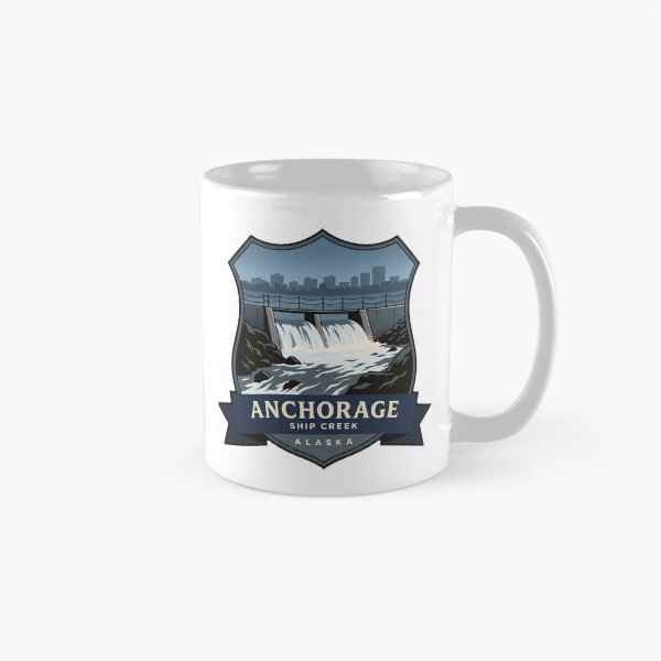 Item preview, Ship Creek Downtown Anchorage Alaska Crest Sticker designed and sold by DetourDgn.