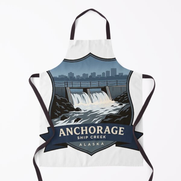 Item preview, Ship Creek Downtown Anchorage Alaska Crest Sticker designed and sold by DetourDgn.