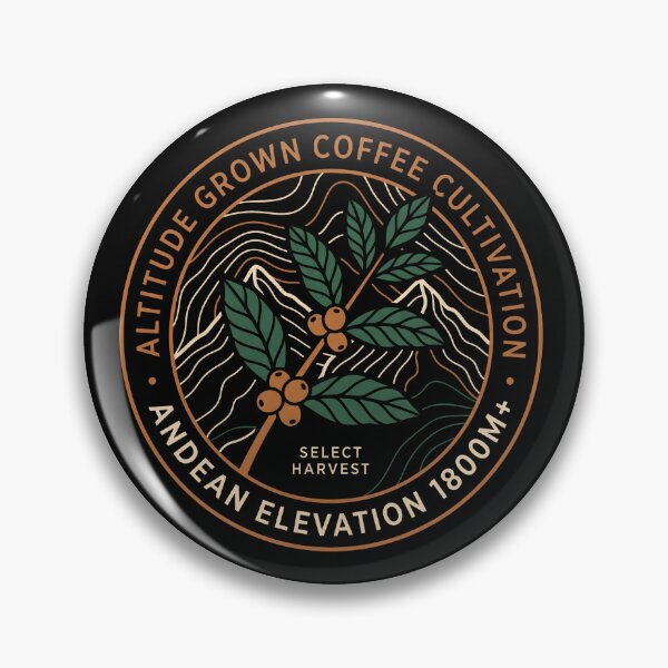 Item preview, Altitude Grown Coffee Cultivation Vintage Andean Emblem designed and sold by SplashTastic.