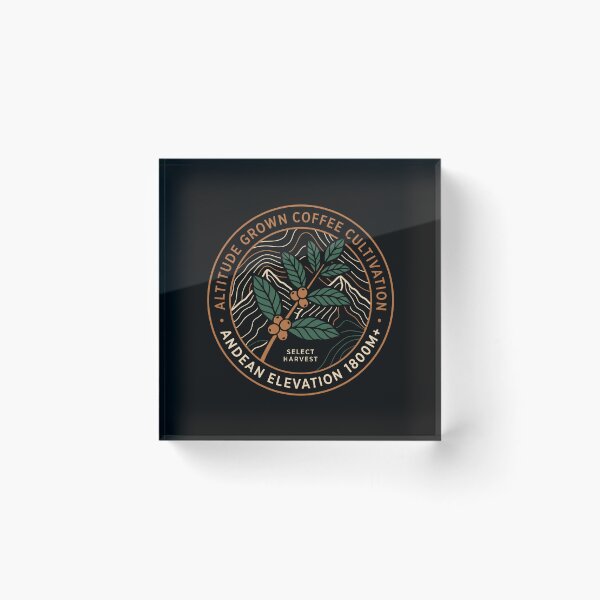 Item preview, Altitude Grown Coffee Cultivation Vintage Andean Emblem designed and sold by SplashTastic.