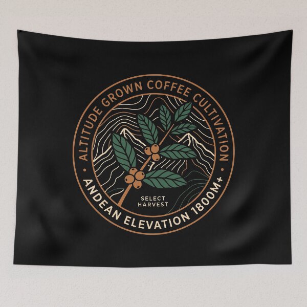 Item preview, Altitude Grown Coffee Cultivation Vintage Andean Emblem designed and sold by SplashTastic.
