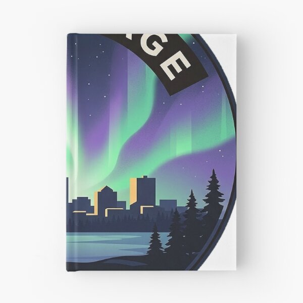 Item preview, Anchorage Northern Lights Aurora Alaska Round Badge Sticker designed and sold by DetourDgn.