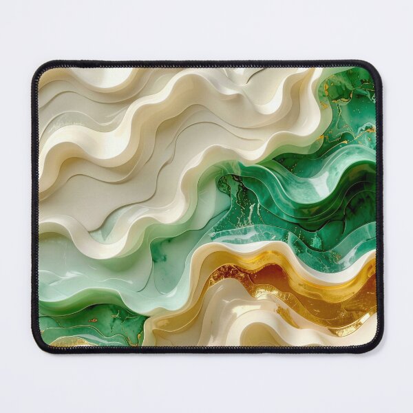 Item preview, Duality of Ivory Marble and Jade Waves designed and sold by Vicky Brago-Mitchell®.