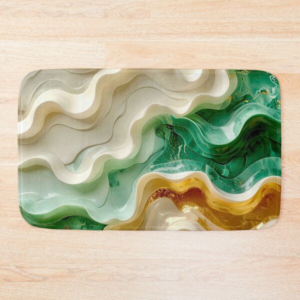 Item preview, Duality of Ivory Marble and Jade Waves designed and sold by Vicky Brago-Mitchell®.
