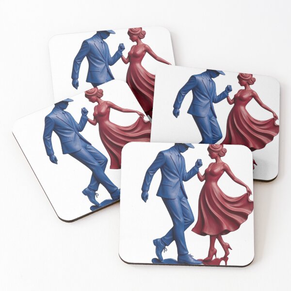 Item preview, Abstract Dancing Couple Melting Sculptures Print designed and sold by Pawfect Vibes Hub.