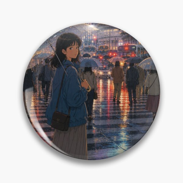 Item preview, Rainy Shibuya Crossing Anime Girl designed and sold by vekotpu.
