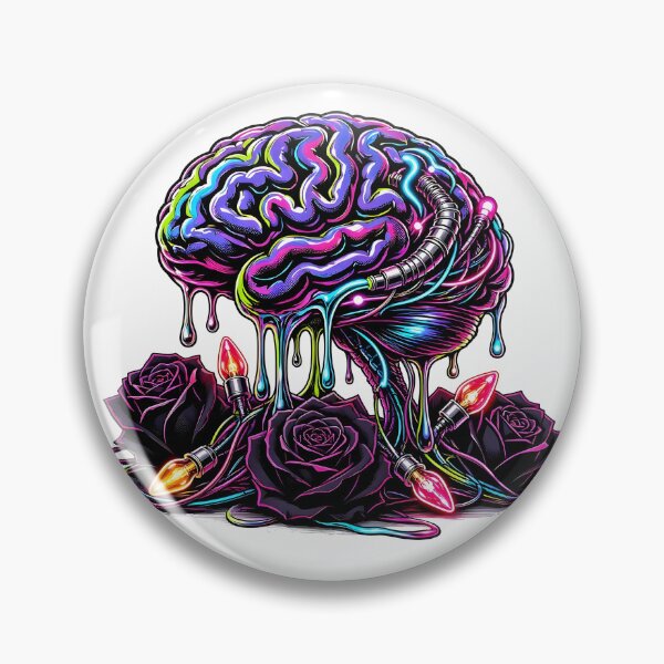 Item preview, Gothic Cyberpunk Dripping Brain with Black Roses Bed designed and sold by CraftyValley.