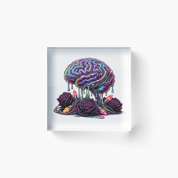 Item preview, Gothic Cyberpunk Dripping Brain with Black Roses Bed designed and sold by CraftyValley.