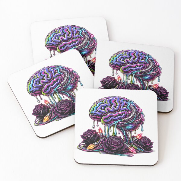Item preview, Gothic Cyberpunk Dripping Brain with Black Roses Bed designed and sold by CraftyValley.