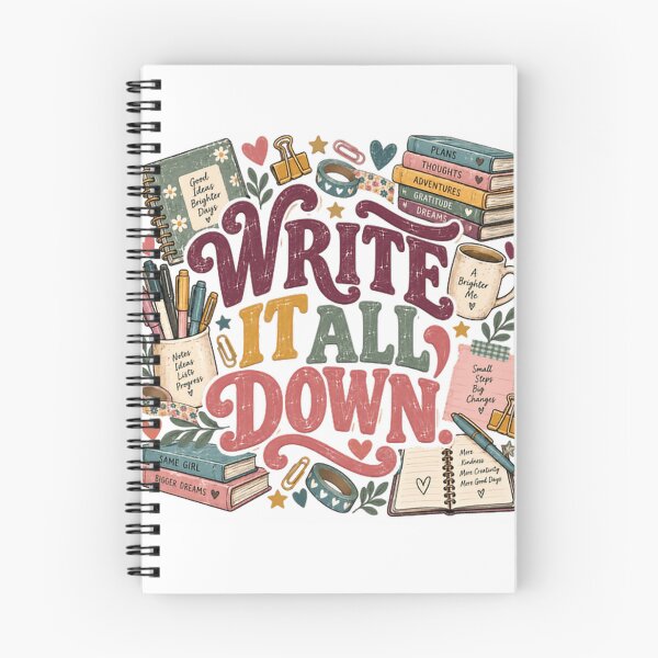 Item preview, Write It All Down Journaling Planner Writing Self Care designed and sold by JonesFlora2025.