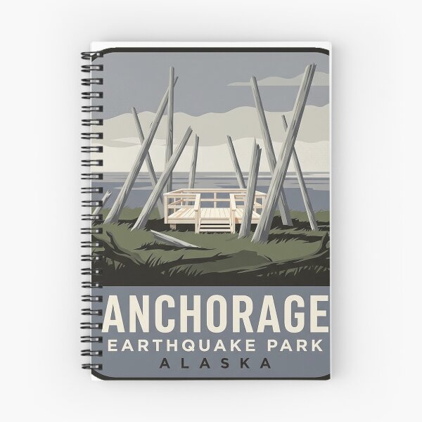 Item preview, Earthquake Park Ghost Forest Anchorage Alaska Badge Sticker designed and sold by DetourDgn.