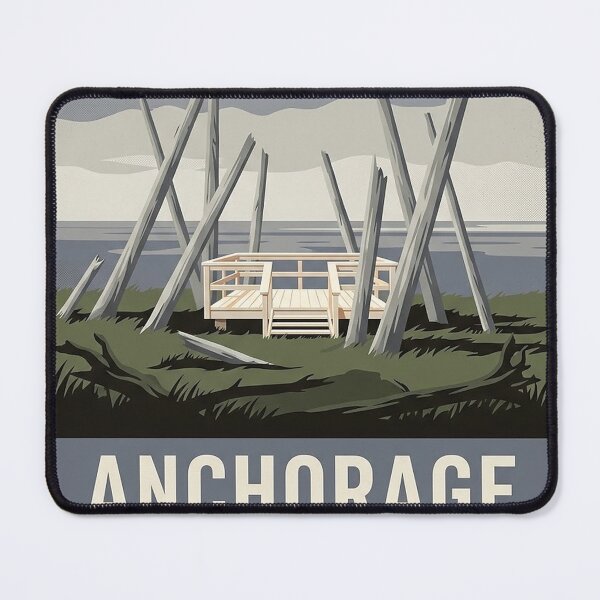 Item preview, Earthquake Park Ghost Forest Anchorage Alaska Badge Sticker designed and sold by DetourDgn.