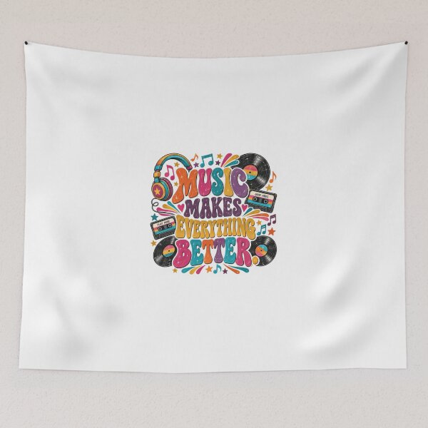 Item preview, Music Makes Everything Better Music Lover Retro Audio Fan designed and sold by JonesFlora2025.
