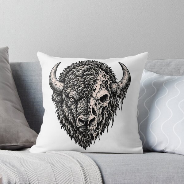 Item preview, Bison Skull Split Zombie Portrait Heavy Metal Goth designed and sold by chattsuede.
