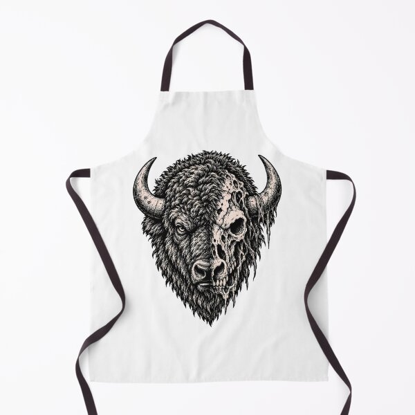 Item preview, Bison Skull Split Zombie Portrait Heavy Metal Goth designed and sold by chattsuede.