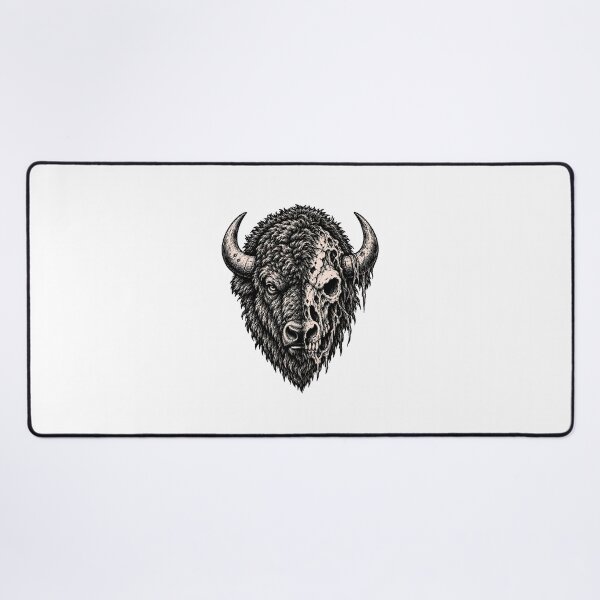 Item preview, Bison Skull Split Zombie Portrait Heavy Metal Goth designed and sold by chattsuede.
