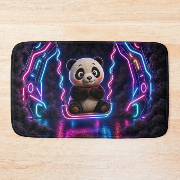 Item preview, Cute Chibi Panda on Neon Swing designed and sold by Breezes-of-Ida.