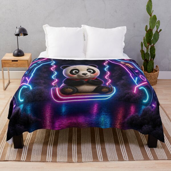 Item preview, Cute Chibi Panda on Neon Swing designed and sold by Breezes-of-Ida.