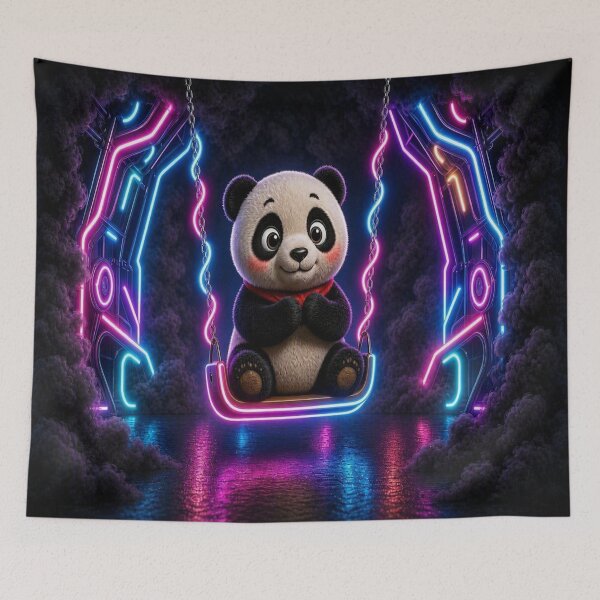 Item preview, Cute Chibi Panda on Neon Swing designed and sold by Breezes-of-Ida.