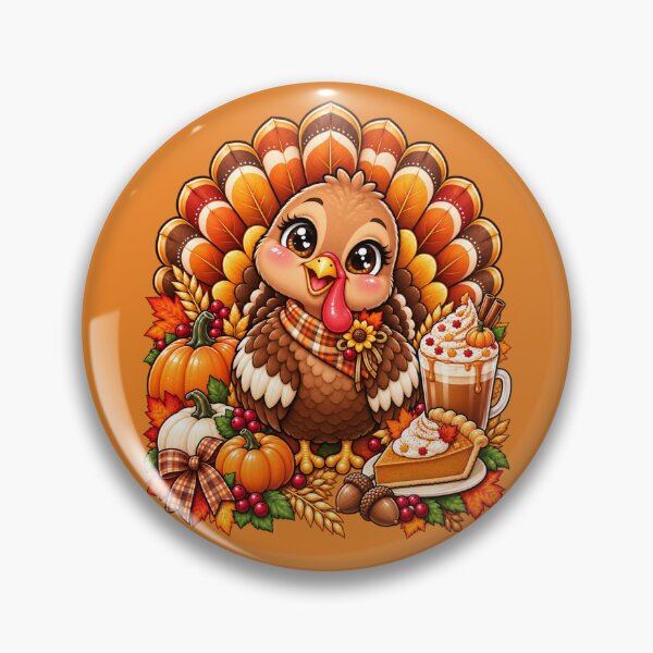 Item preview, Kawaii Thanksgiving Turkey – Cute Pumpkin Spice, Pumpkin Pie & Cozy Fall Harvest Design designed and sold by ALH Apparel.