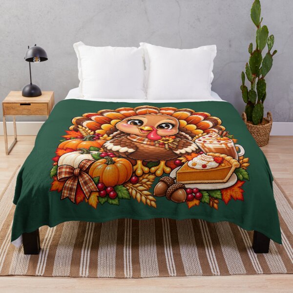 Item preview, Kawaii Thanksgiving Turkey – Cute Pumpkin Spice, Pumpkin Pie & Cozy Fall Harvest Design designed and sold by ALH Apparel.