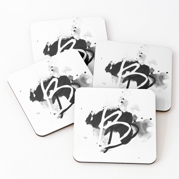 Item preview, Black and white abstract grunge letter B monogram designed and sold by ZebEddy.
