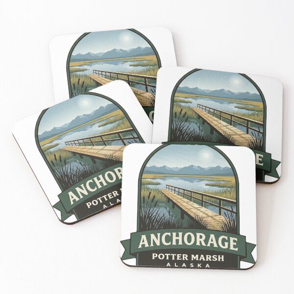 Item preview, Potter Marsh Boardwalk Anchorage Alaska Crest Sticker designed and sold by DetourDgn.