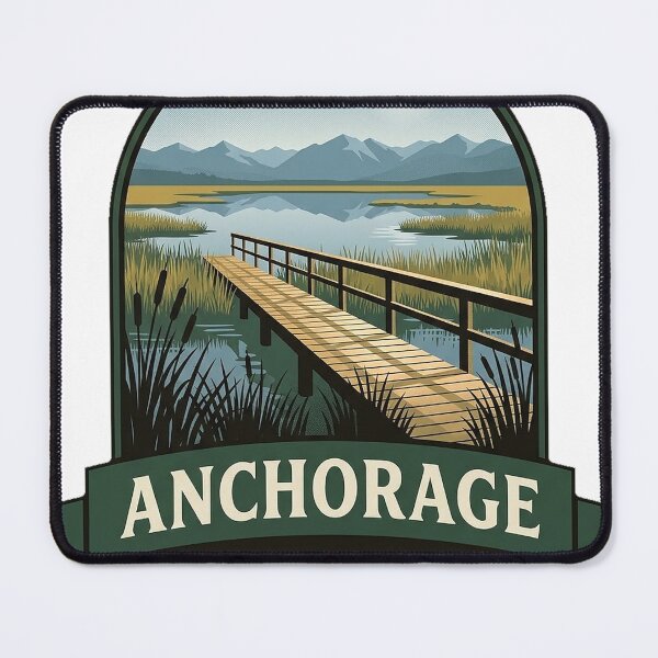 Item preview, Potter Marsh Boardwalk Anchorage Alaska Crest Sticker designed and sold by DetourDgn.