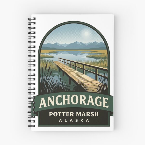 Item preview, Potter Marsh Boardwalk Anchorage Alaska Crest Sticker designed and sold by DetourDgn.
