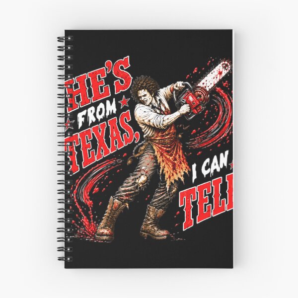 Item preview, He'S From Texas I Can Tell Vintage Horror Chainsaw Halloween designed and sold by SusanArlene.