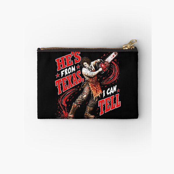 Item preview, He'S From Texas I Can Tell Vintage Horror Chainsaw Halloween designed and sold by SusanArlene.
