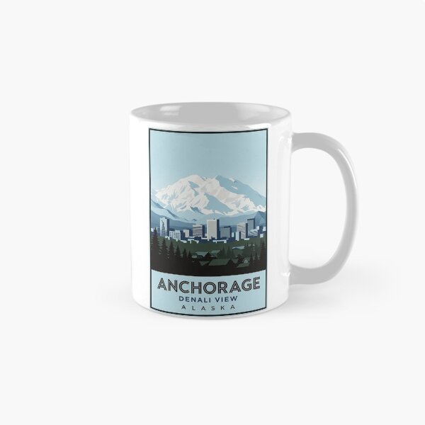 Item preview, Anchorage Denali View Alaska Skyline Emblem Sticker designed and sold by DetourDgn.