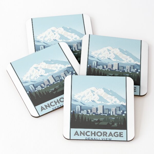 Item preview, Anchorage Denali View Alaska Skyline Emblem Sticker designed and sold by DetourDgn.