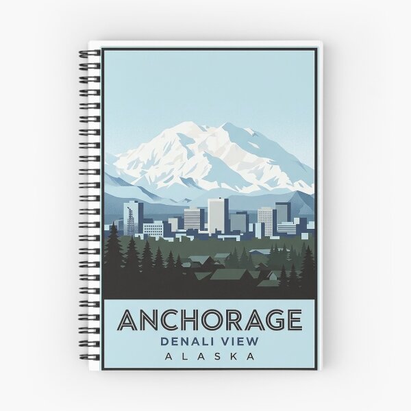 Item preview, Anchorage Denali View Alaska Skyline Emblem Sticker designed and sold by DetourDgn.