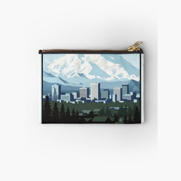 Item preview, Anchorage Denali View Alaska Skyline Emblem Sticker designed and sold by DetourDgn.