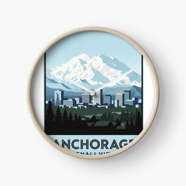 Item preview, Anchorage Denali View Alaska Skyline Emblem Sticker designed and sold by DetourDgn.