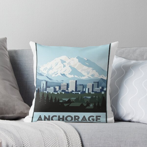 Item preview, Anchorage Denali View Alaska Skyline Emblem Sticker designed and sold by DetourDgn.