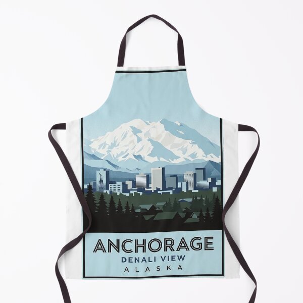 Item preview, Anchorage Denali View Alaska Skyline Emblem Sticker designed and sold by DetourDgn.