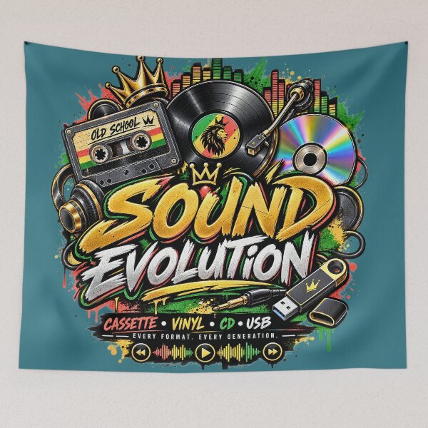 Item preview, Sound Evolution Music History Retro Vintage DJ Reggae Cassette Vinyl CD USB designed and sold by digitalbob60.