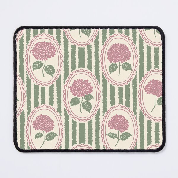 Item preview, Dusty Pink Blush Hydrangea Botanical Stripe Vintage Floral Sage Green Medallion designed and sold by dyesandpigments.