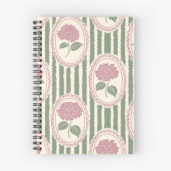 Item preview, Dusty Pink Blush Hydrangea Botanical Stripe Vintage Floral Sage Green Medallion designed and sold by dyesandpigments.