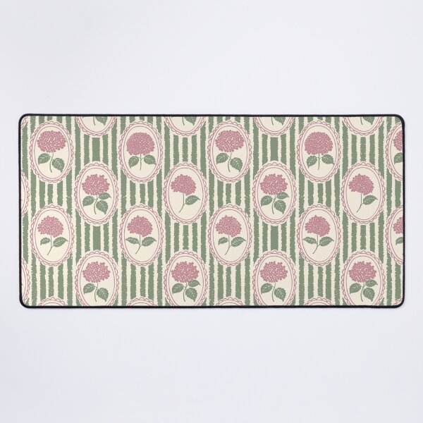 Item preview, Dusty Pink Blush Hydrangea Botanical Stripe Vintage Floral Sage Green Medallion designed and sold by dyesandpigments.