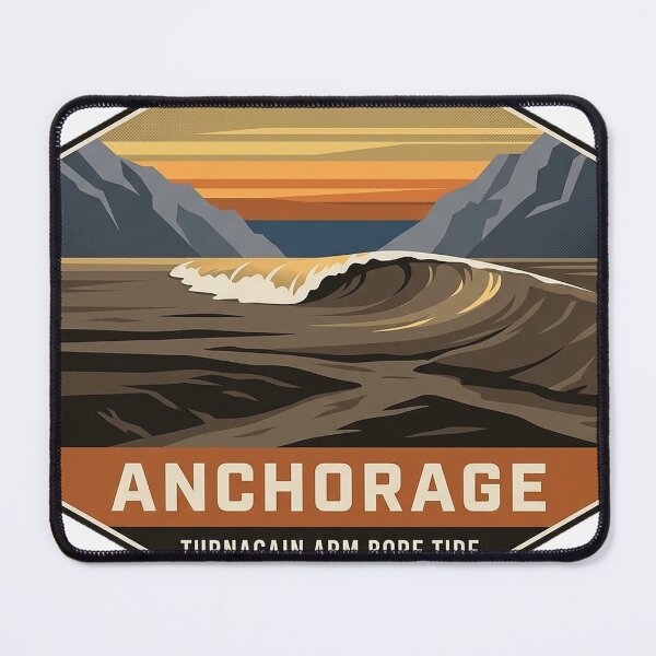 Item preview, Turnagain Arm Bore Tide Anchorage Alaska Badge Sticker designed and sold by DetourDgn.