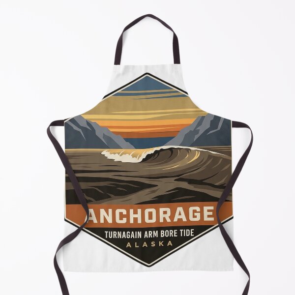 Item preview, Turnagain Arm Bore Tide Anchorage Alaska Badge Sticker designed and sold by DetourDgn.