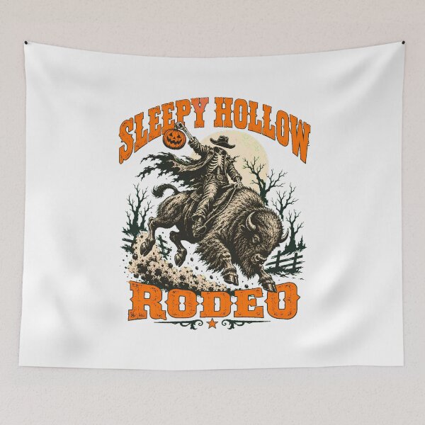 Item preview, Skeleton Cowboy Bucking Bison Halloween Rodeo designed and sold by chattsuede.