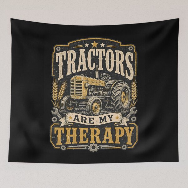 Item preview, Tractors Are My Therapy Funny Farmer Vintage designed and sold by CalmDownZone ⭐️⭐️⭐️⭐️⭐️.